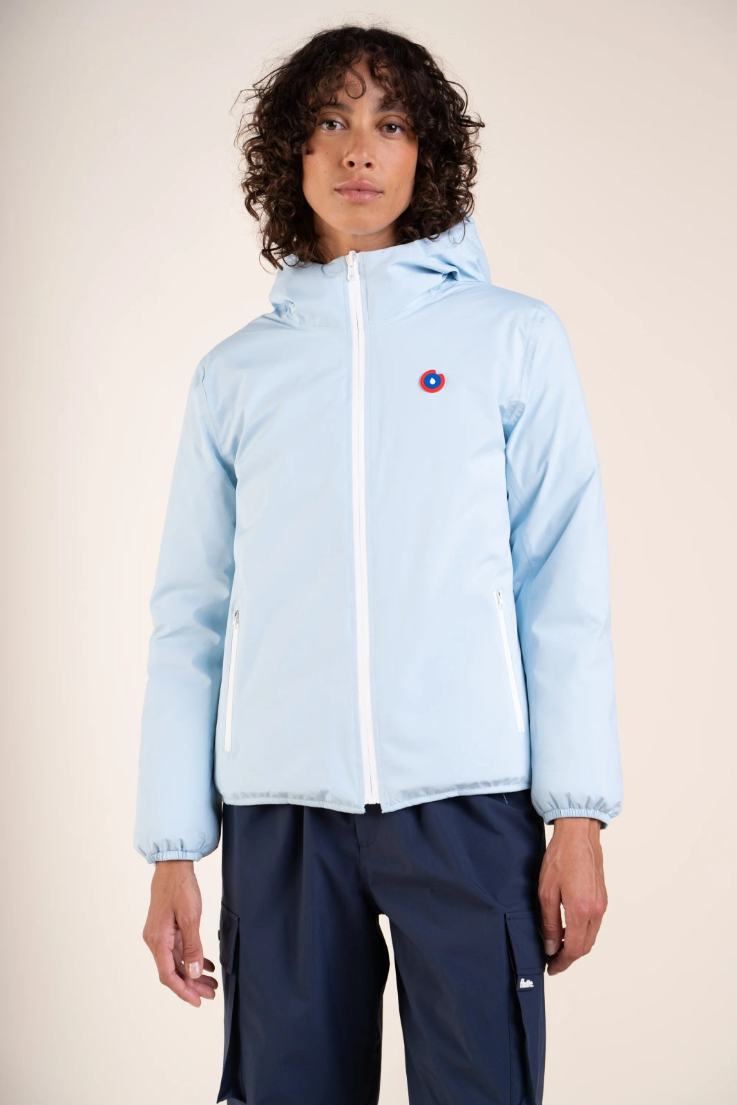 Charonne - Reversible down jacket - Flotte #couleur_coquille-iceberg