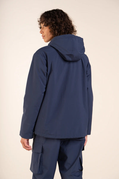 Lazare waterproof fleece-lined short parka #couleur_indigo