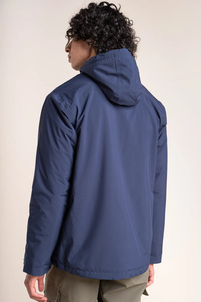 Lazare short waterproof parka with fleece lining #couleur_indigo 