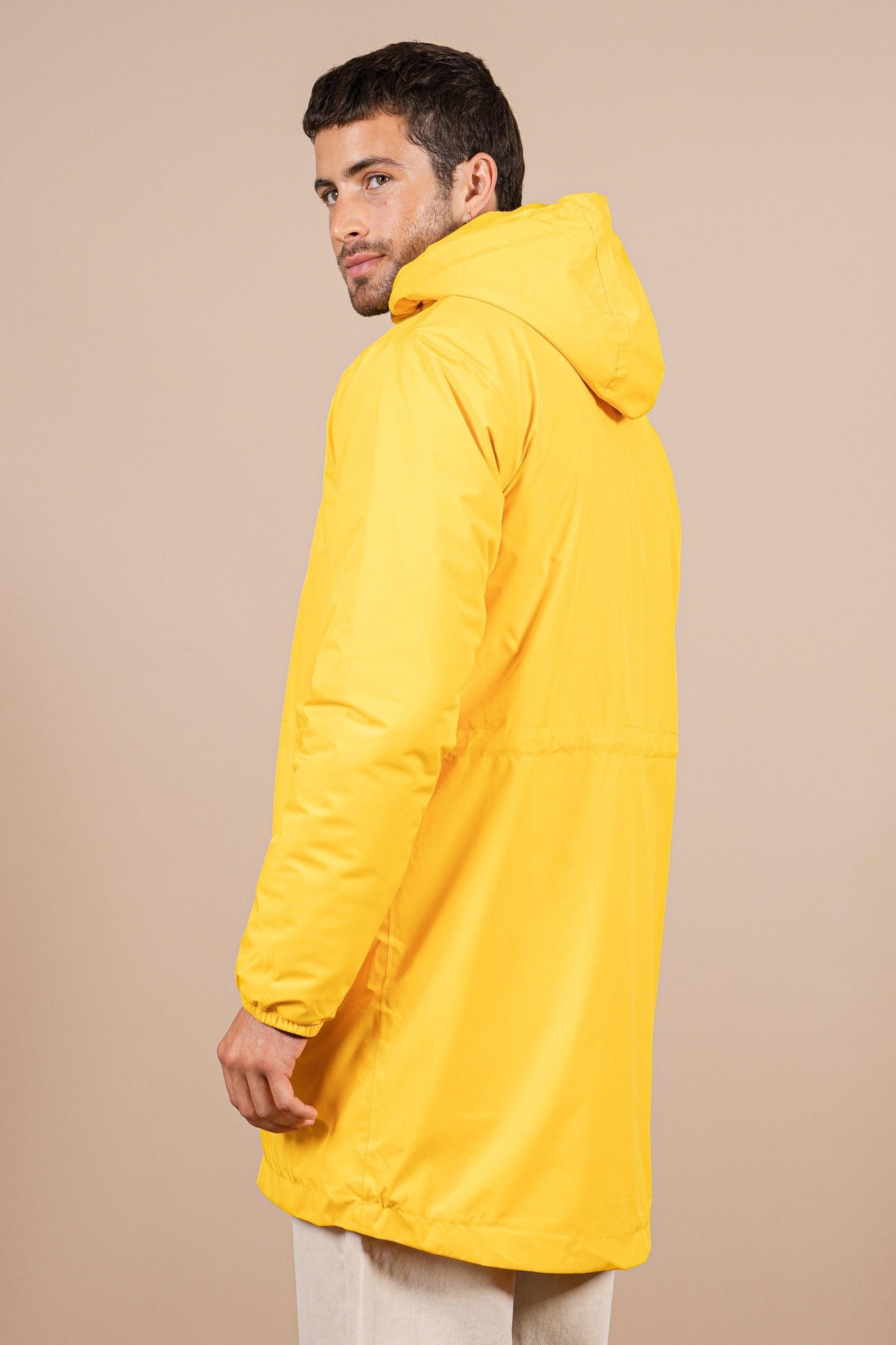 Waterproof and lined long jacket citron #couleur_citron