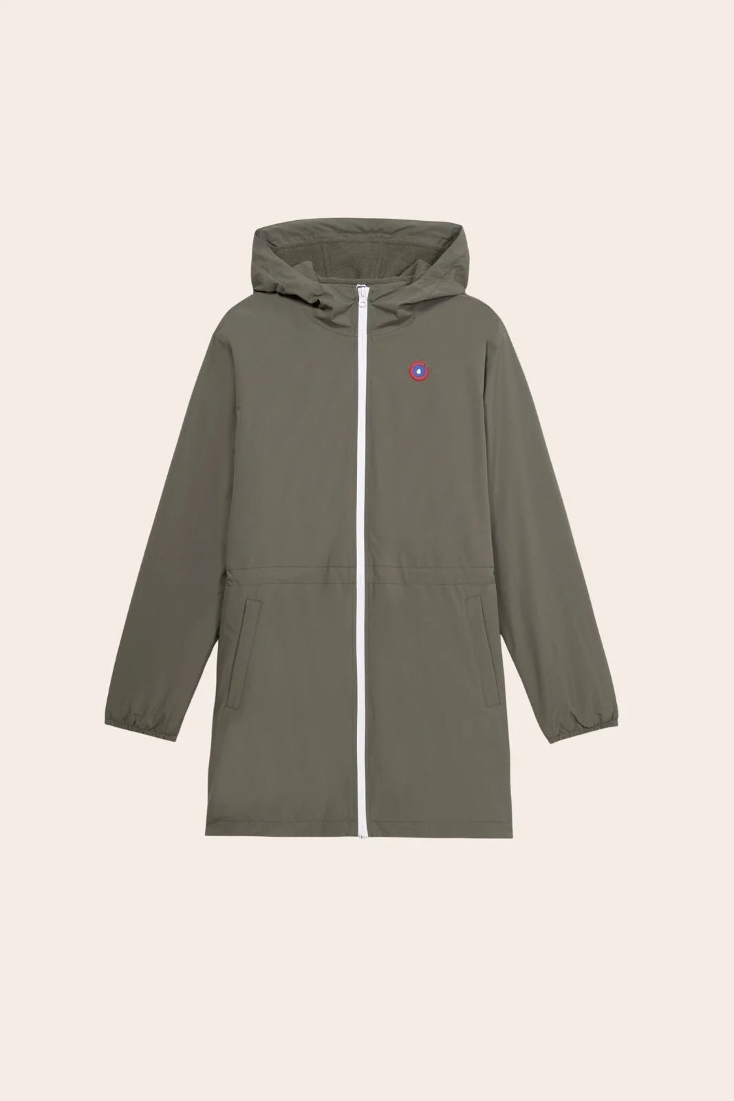 Waterproof, fleece-lined long jacket 
