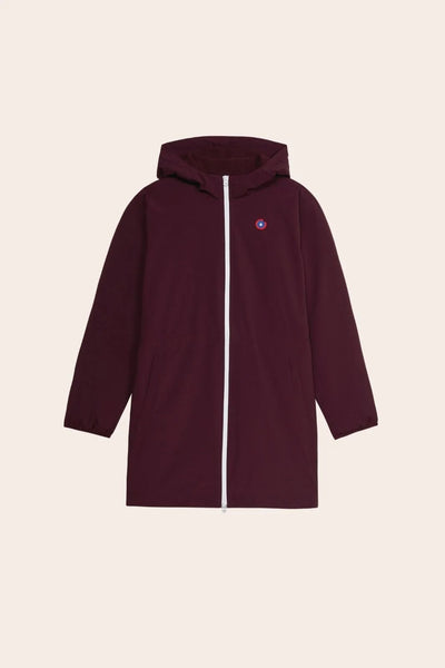 Waterproof and fleece-lined long jacket #couleur_prune