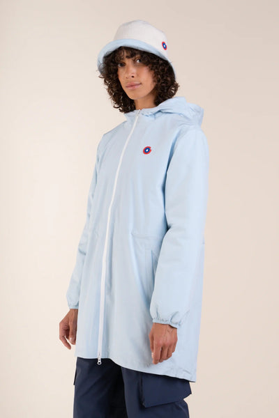 Long waterproof jacket with fleece lining #couleur_iceberg