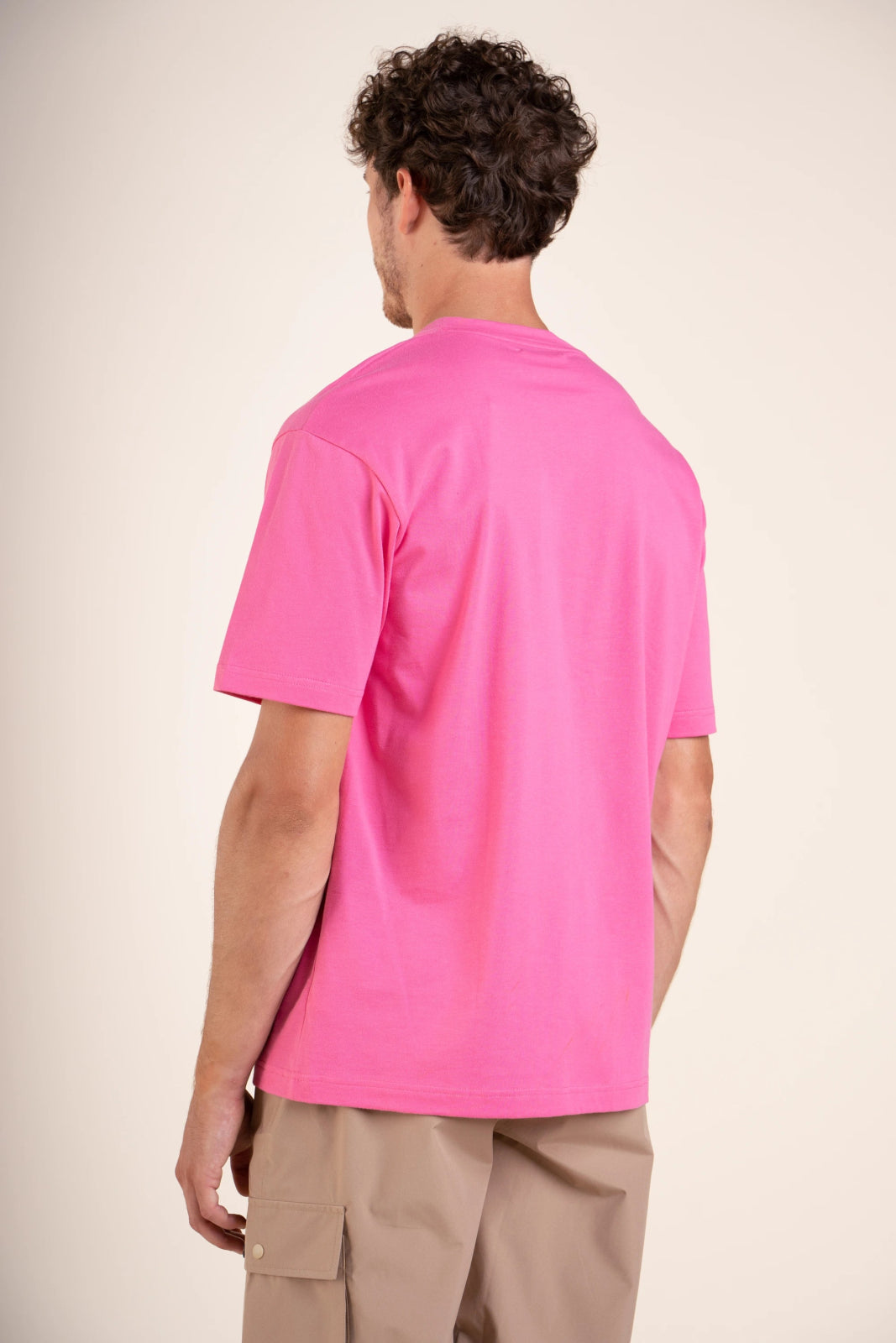Temple water-repellent T-shirt in 100% cotton, made in Portugal #couleur_bonbon-fuschia